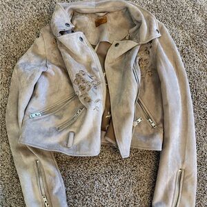 POL Light Tan Embroidered Utility Jacket